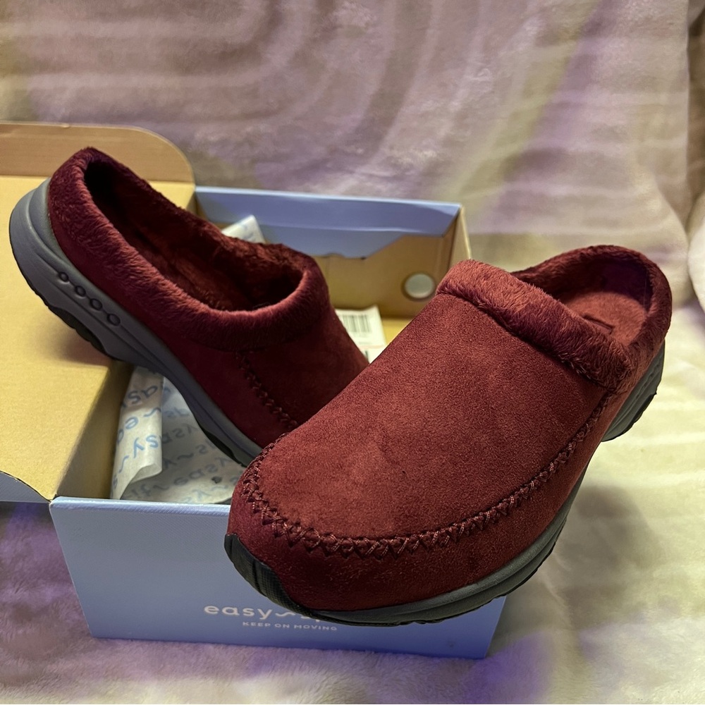 Easy Spirit: Dark Red Slip On Clogs. Women’s Size 9.